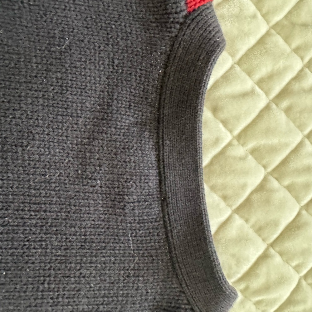 Vintage Lands’ End Argyle Sweater Vest Navy Red Green Preppy Knit - Picture 9 of 12